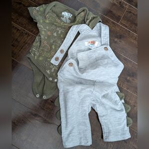 Dino overalls outfit